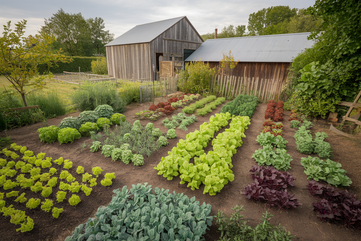 Jardin potager décoratif : allier production et design extérieur à la ferme